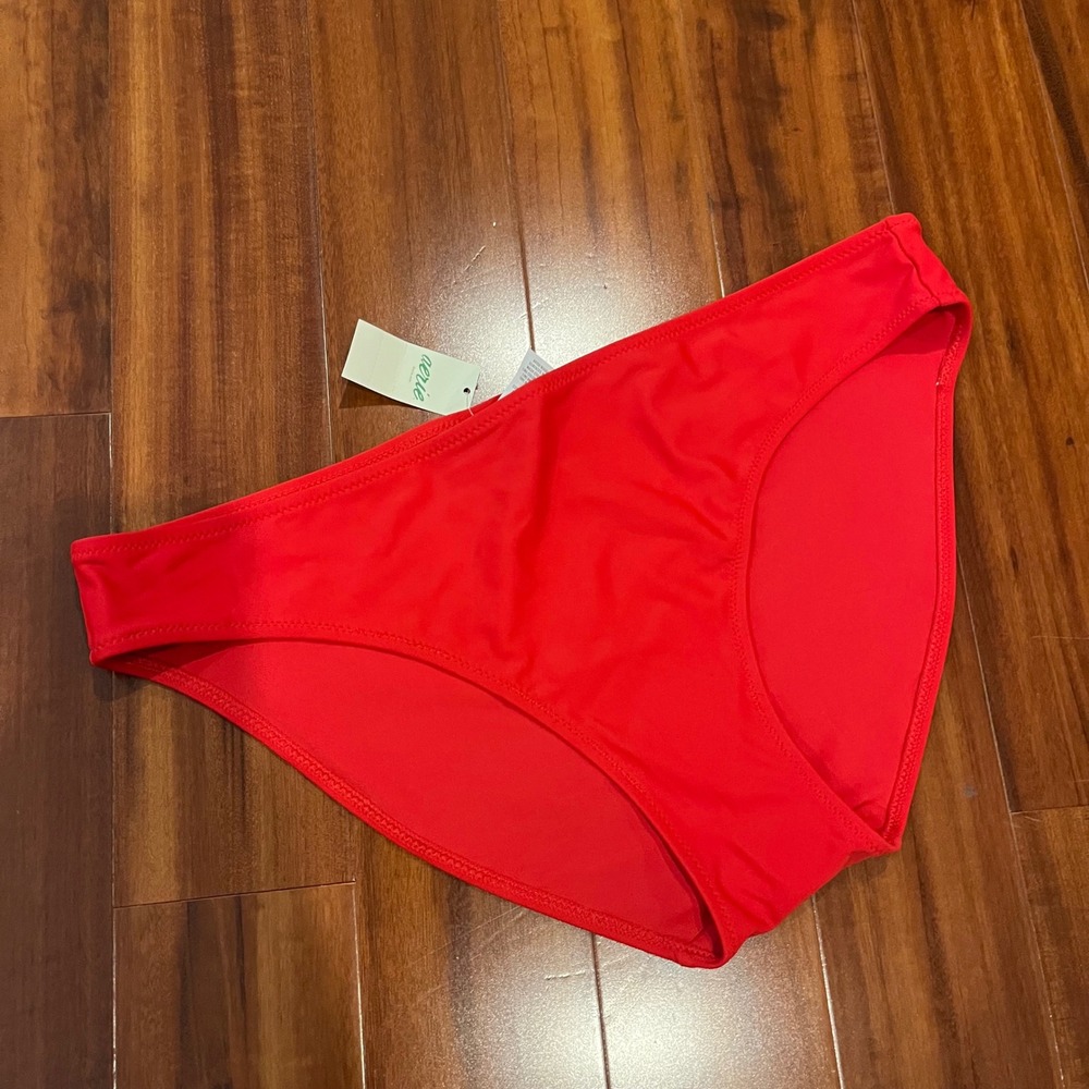 Aerie Red Bikini Bottom Swim Solid‎ Classic Coverage New NWT Size Large